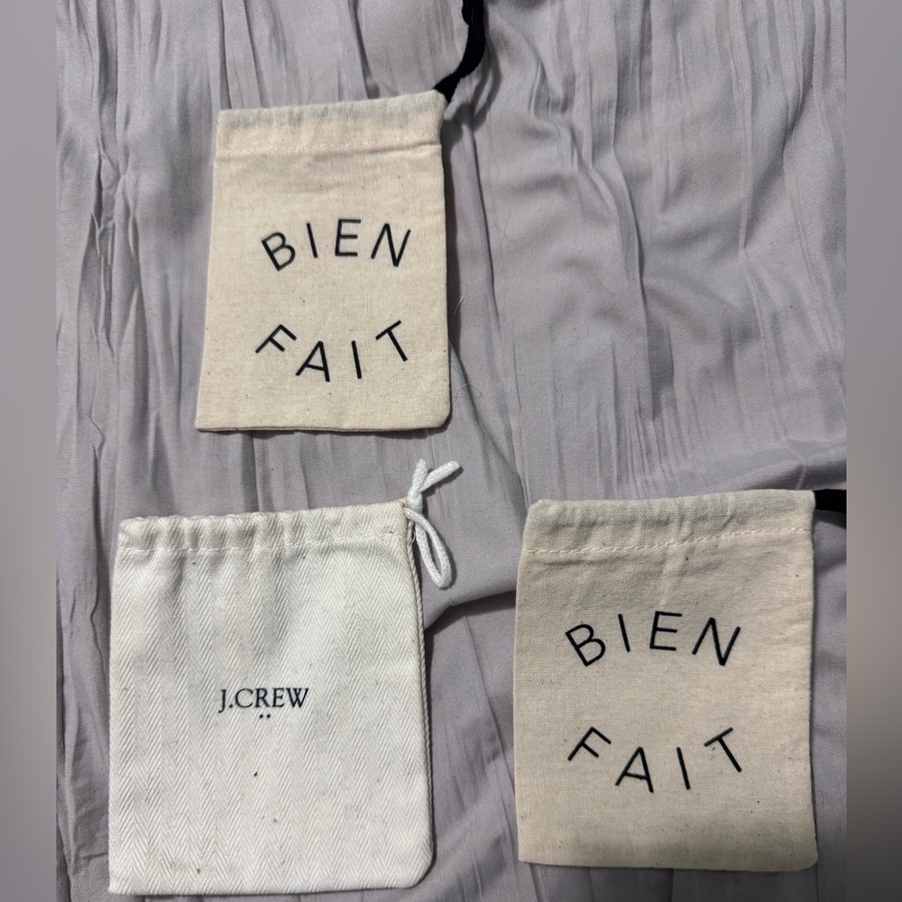 J. Crew and Madewell Canvas Pouches in Cream and Black